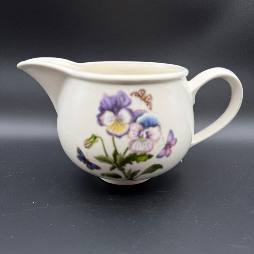Vintage Portmeirion Botanic Gravy Boat Creamer Pitcher Pansy Large